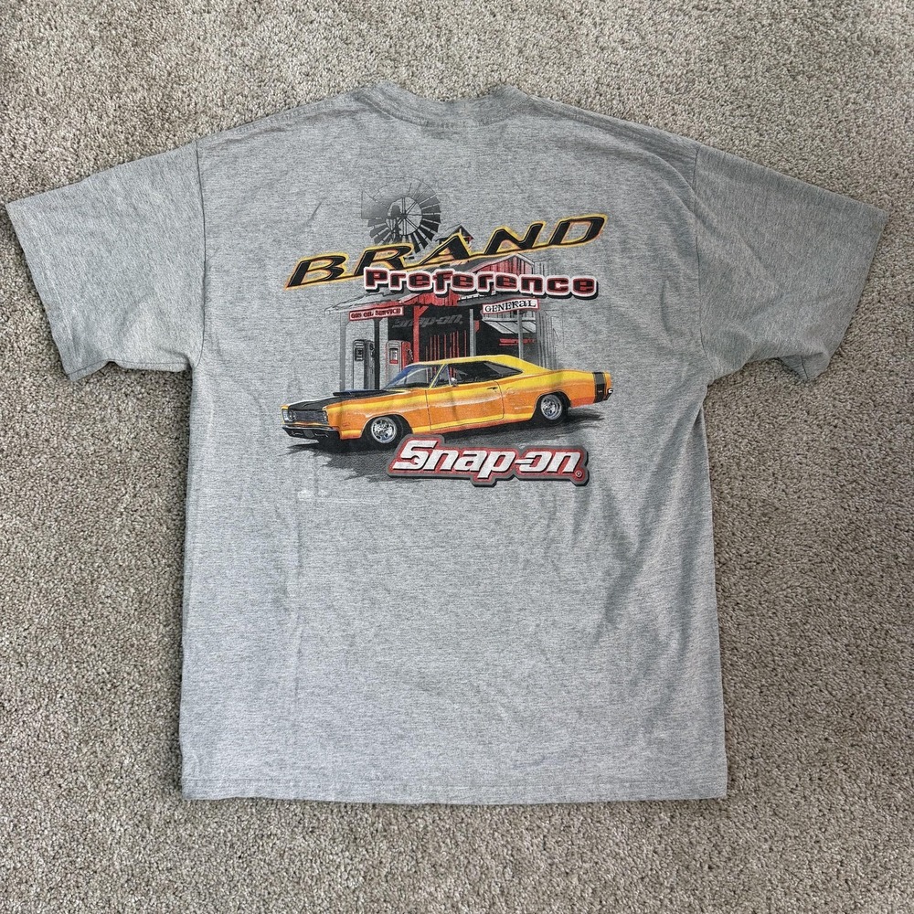 Snap-on Brand Preference Shirt Mens Large Gray Car Tools Garage Tee T-Shirt